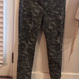 Fashion Nova Camo Print Distressed Pants